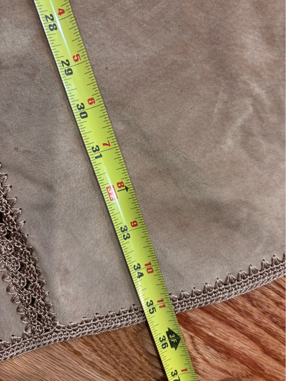 100% Leather Suede Long Skirt Small Tan Neutral Natural Fiber - Picture 6 of 7